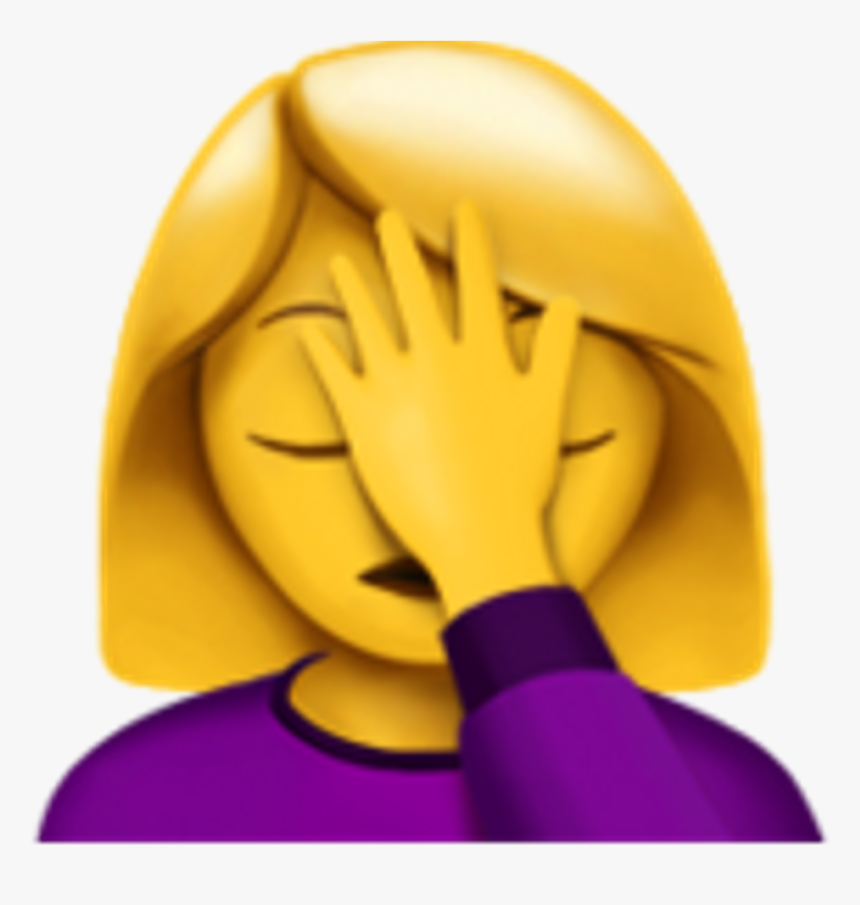 Palm Face Emoji - Woman Facepalming Emoji, HD Png Download - kindpng