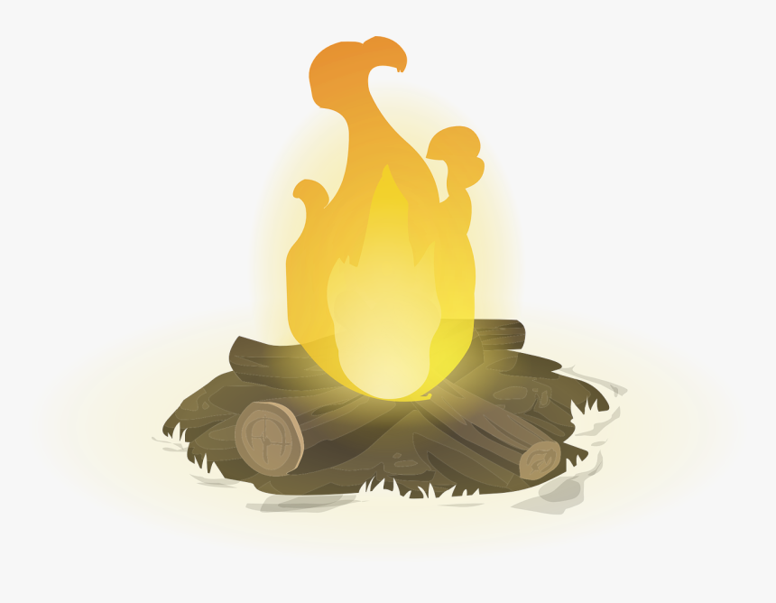 Campfire, Heat, Hot, Fire, Woods, Flames, Yellow, Warm - Camp Fire Logs Clipart, HD Png Download, Free Download