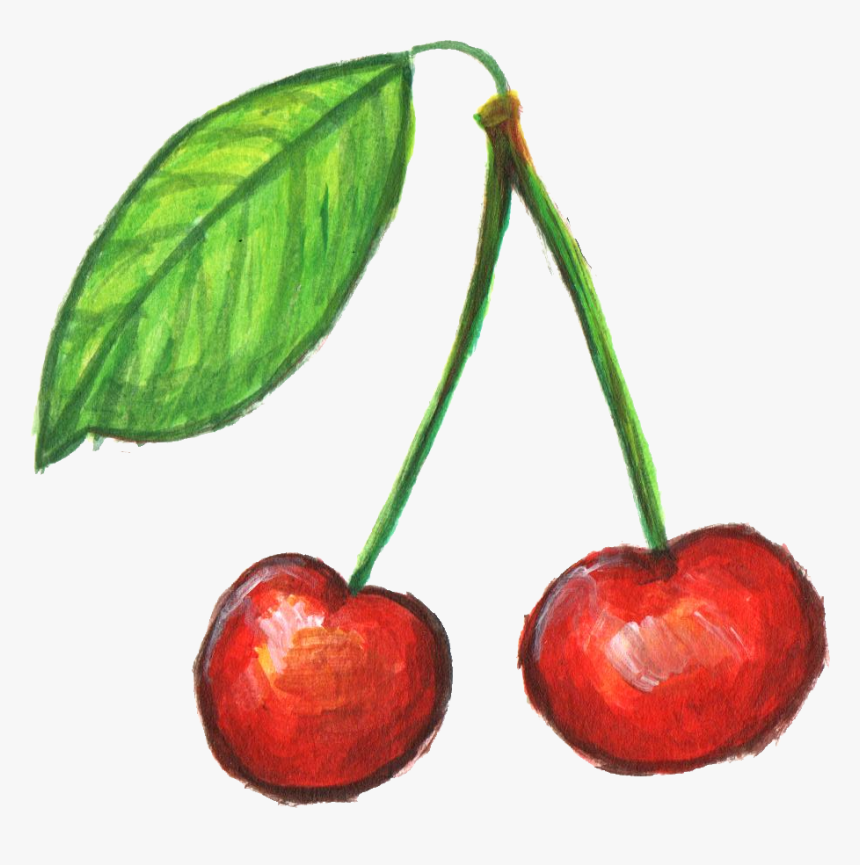 Transparent Cherries Clipart - Painted Transparent Cherry, HD Png Download, Free Download