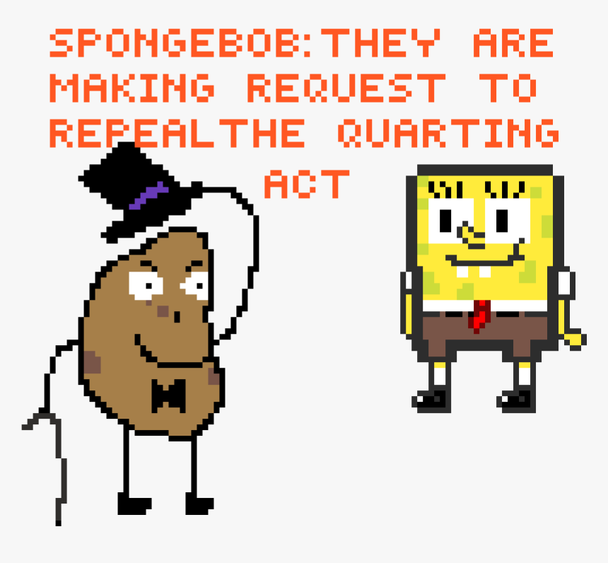 Transparent Potatoe Clipart - Patrick Spongebob Pixel Art, HD Png Download, Free Download