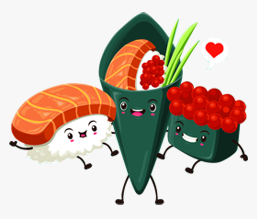 Japanese Cuisine Cartoon - Sushi Png Cartoon, Transparent Png, Free Download