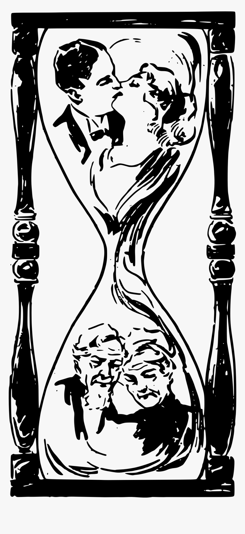 Hourglass Couple Clip Arts - Couple In An Hourglass, HD Png Download, Free Download