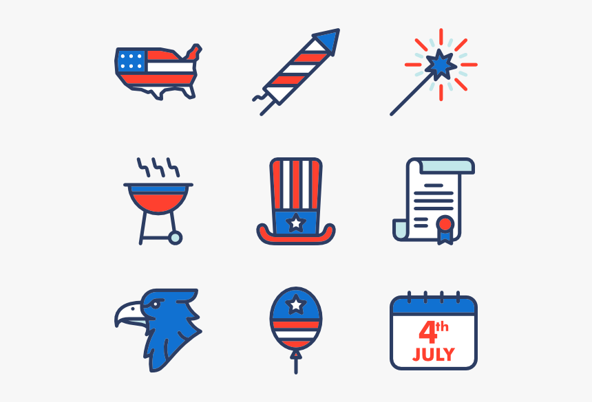 Essential Set - 4th Of July Icon Png, Transparent Png, Free Download