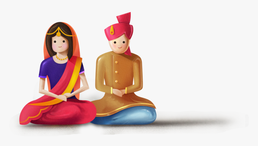 Indian Wedding Logo Png - Indian Wedding Couple Animated, Transparent Png, Free Download