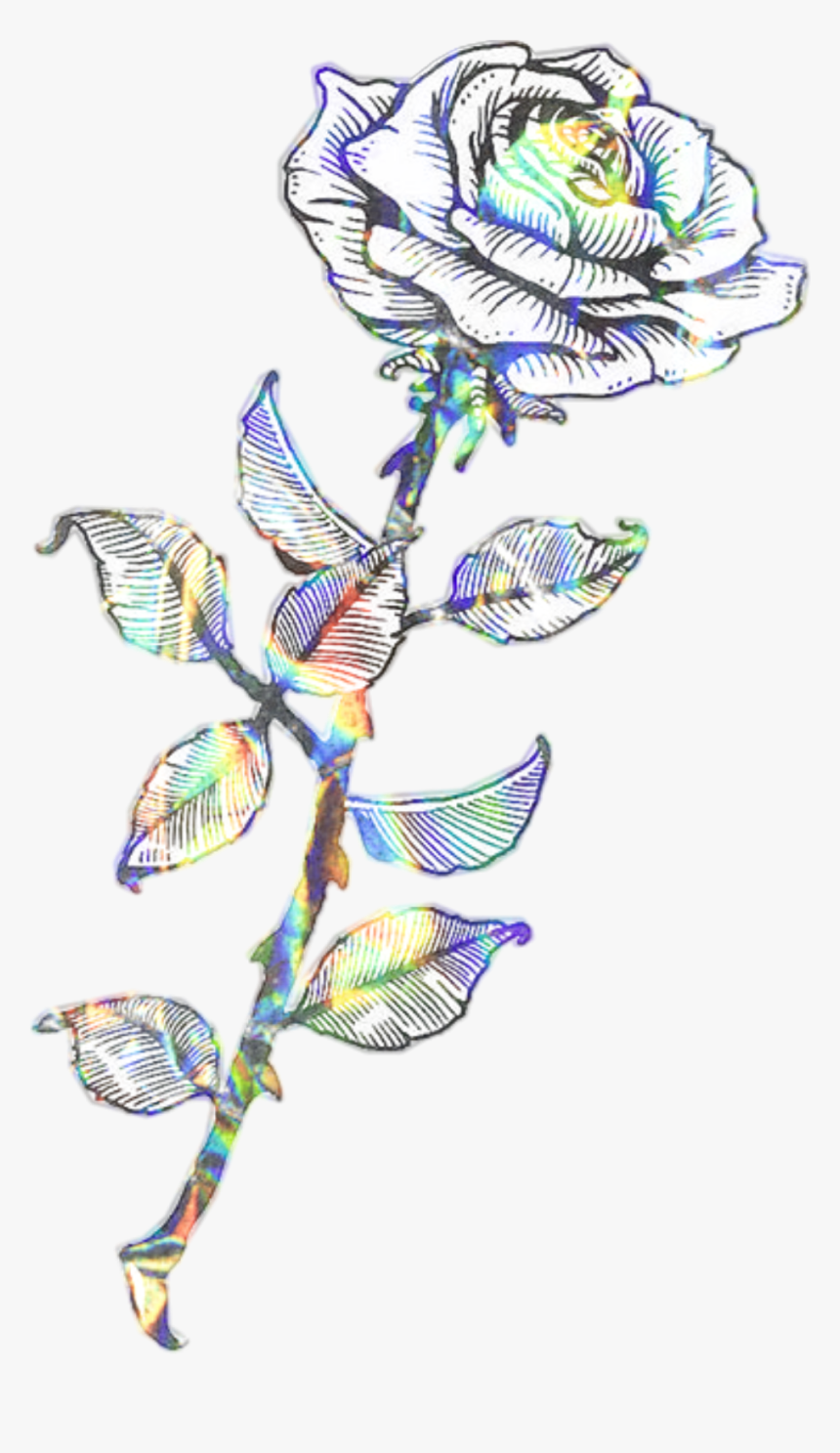 Flower Glitch Glitter Tattoo Sketch - Glitch Tattoo Flower, HD Png Download, Free Download