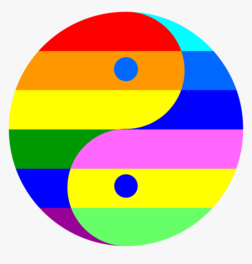 Transparent Yinyang Clipart - Rainbow Yin And Yang, HD Png Download, Free Download