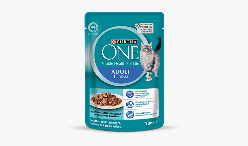 Adult With Succulent Ocean Fish In Gravy Wet Pouch - Purina One, HD Png Download, Free Download