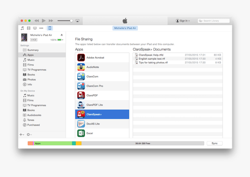 Itunes File Transfer - Disinstallare Vlc Mac Ipad, HD Png Download, Free Download