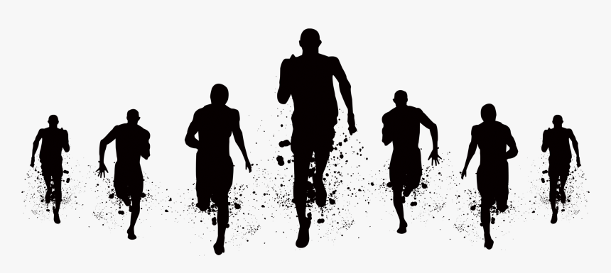 Running Silhouette Png - Silhouette Of People Running, Transparent Png, Free Download