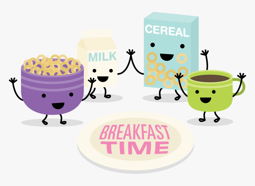 Breakfast Brunch Milk Corn Flakes - Breakfast Time Breakfast Cartoon, HD Png Download, Free Download