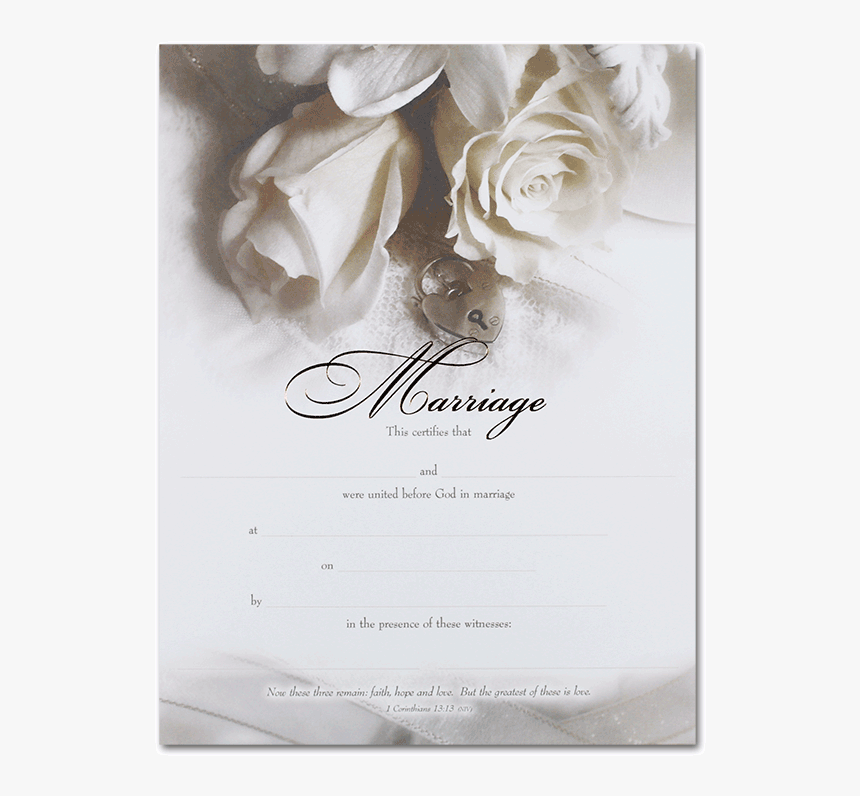 Wedding Certificate - White Rose, HD Png Download, Free Download