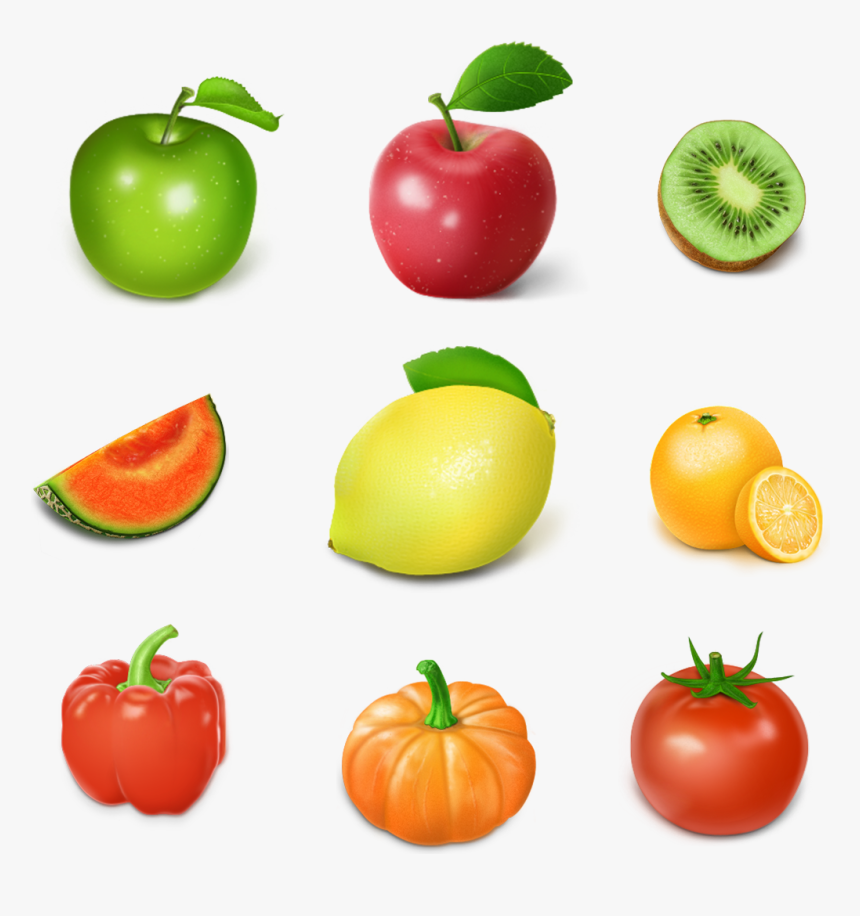 Fruit Drawing Vegetable Food Game - Individual Fruits And Vegetables, HD Png Download, Free Download