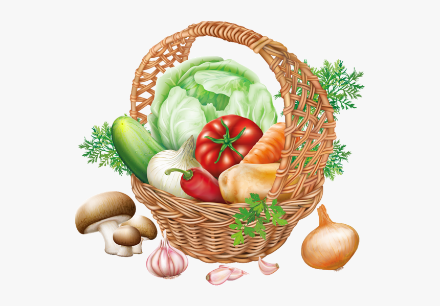 Basket With Vegetables Png Clipart Image Gallery - Clipart Vegetable Basket, Transparent Png, Free Download