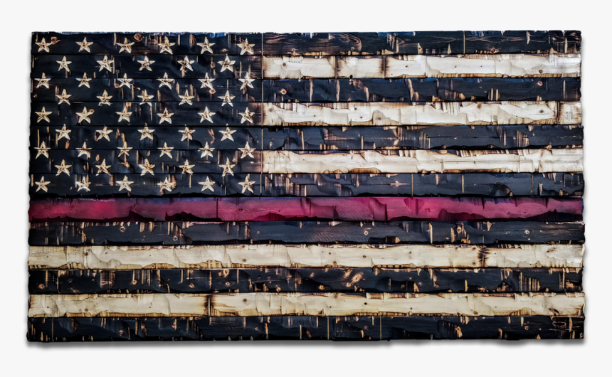 Wood Thin Red Line Flag "
 Class="lazyload Lazyload - Charred Wood American Flag, HD Png Download, Free Download