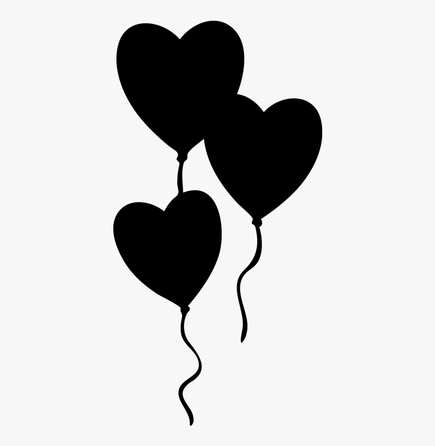 Globos Corazon Silueta Clipart , Png Download - Heart Balloon Silhouette Png, Transparent Png, Free Download