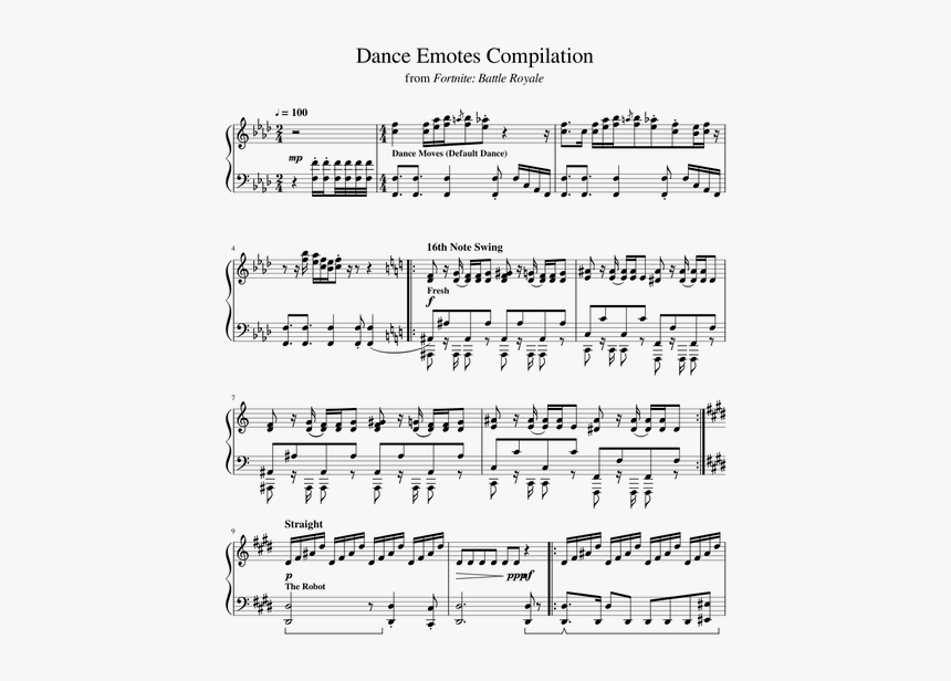 Fortnite Smooth Moves Sheet Music, HD Png Download, Free Download