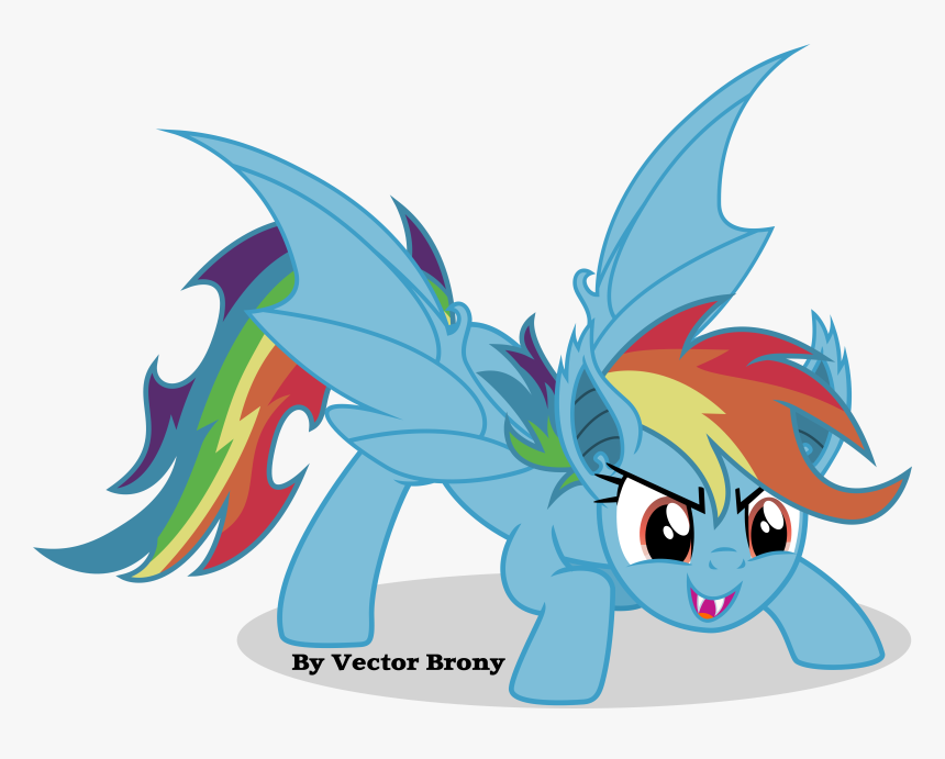 Rainbow Bat By Vector-brony - Mlp Rainbow Dash Bat, HD Png Download, Free Download