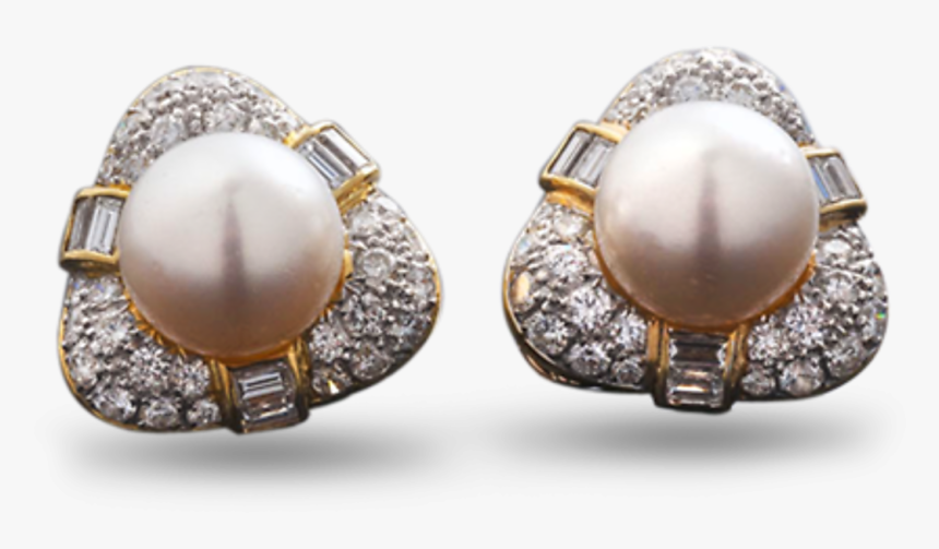 South Sea Pearl And Diamond Earrings, HD Png Download, Free Download