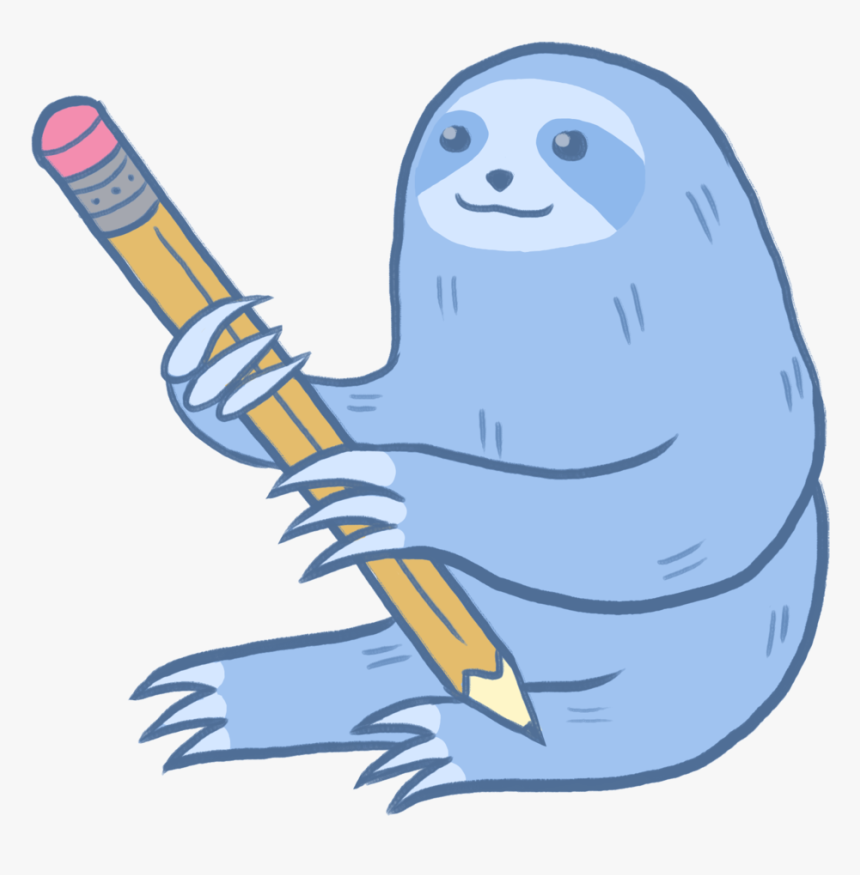 Sloth , Png Download - Sloths Holding A Pencil, Transparent Png, Free Download