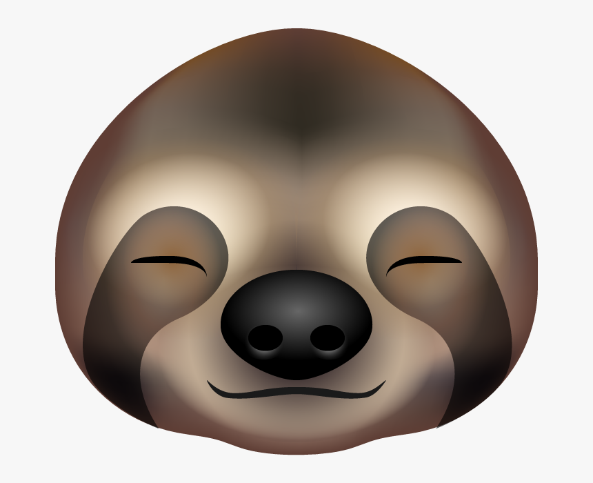 Sloth Head Emoji Asleep2 Big - Sloth Emoji Transparent Background, HD Png Download, Free Download