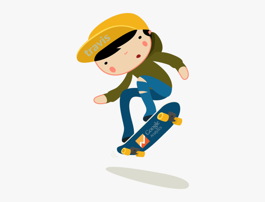 Travis Does Google Analytics - Monito En Patineta Png, Transparent Png, Free Download