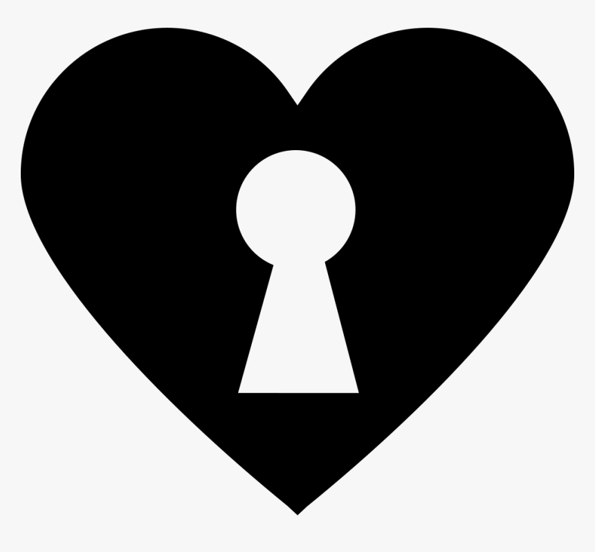 Keyhole In Black Heart - Heart Keyhole Png, Transparent Png, Free Download