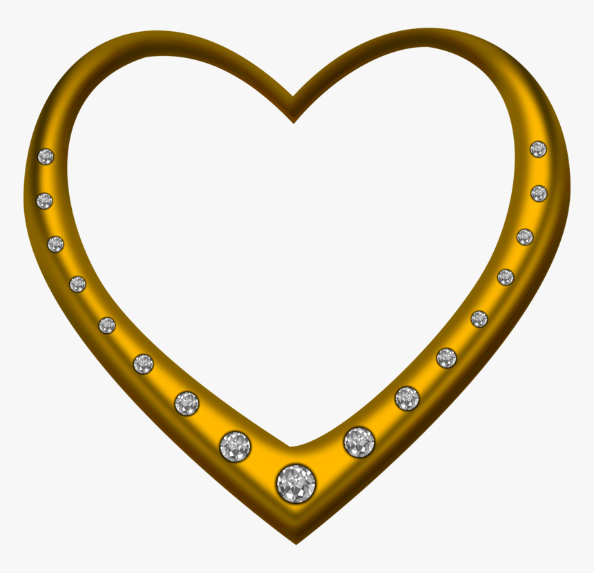 Heart,yellow,horseshoe - Diamond Gold Heart Png Transparent, Png Download, Free Download