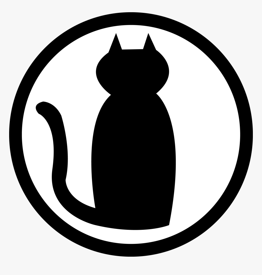 Simple black cat for halloween icon or use as logo