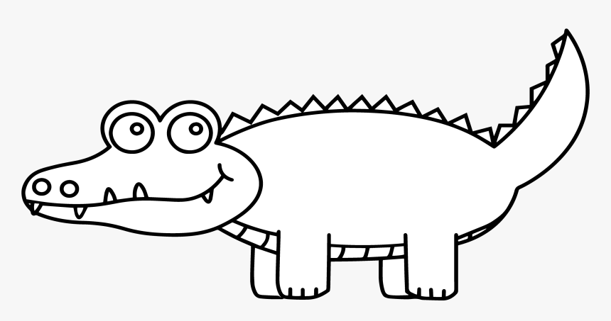 Crocodile Black And White Png - Crocodile Clip Art Black And White, Transparent Png, Free Download