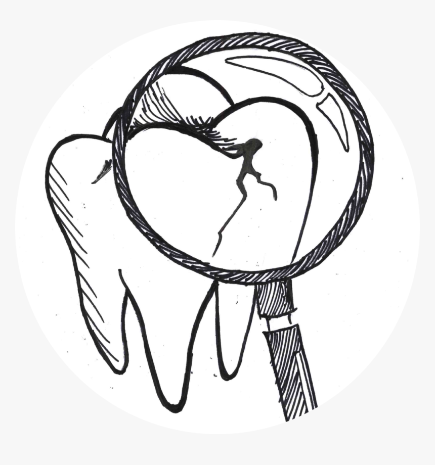 Cracked-teeth - Sketch, HD Png Download, Free Download