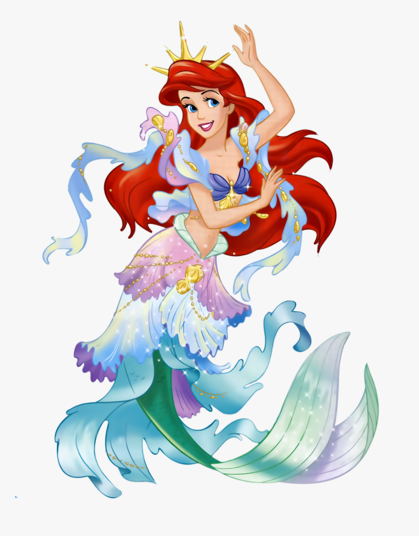 Ariel Mermaid, Ariel The Little Mermaid, Mermaid Cartoon, - Walt Disney