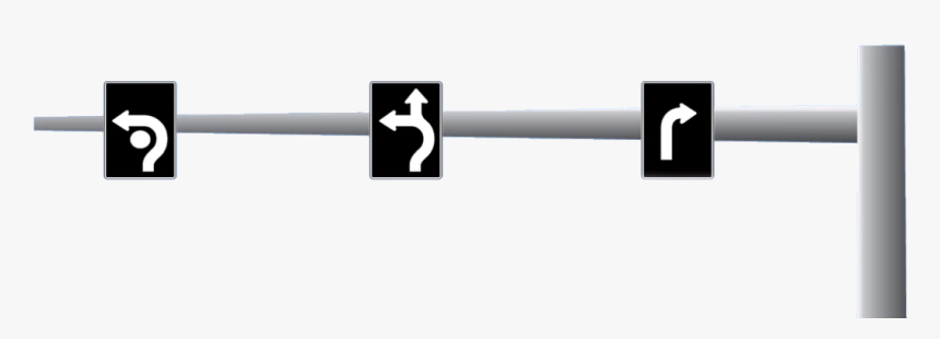 Overhead Lane Markings Street Sign - Overhead Roundabout Sign, HD Png Download, Free Download