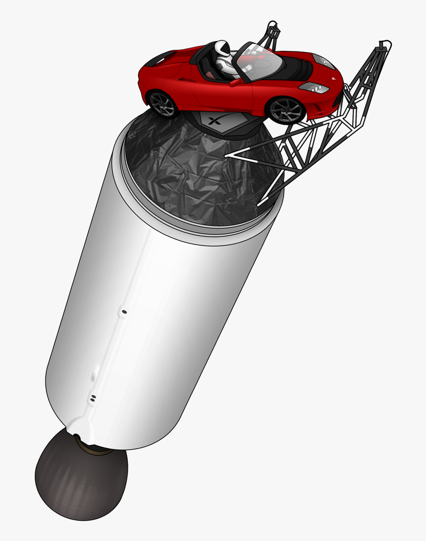 Tesla Roadster Mounted On Falcon Heavy Upper Stage - Elon Musk Tesla Roadster On Falcon, HD Png Download, Free Download