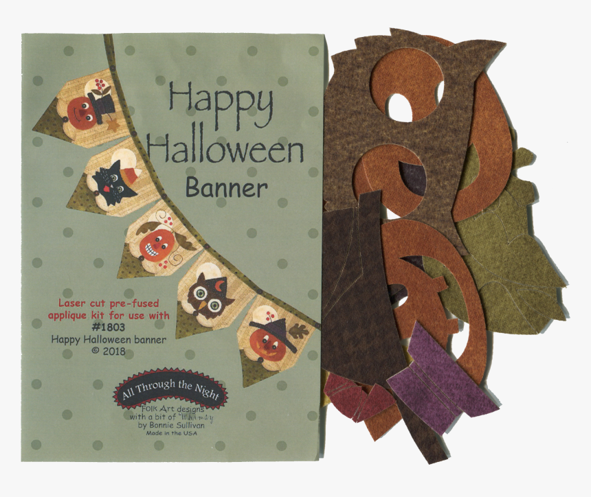 Happy Halloween Banner Applique Kit - Halloween Banner Applique All Through The Night, HD Png Download, Free Download