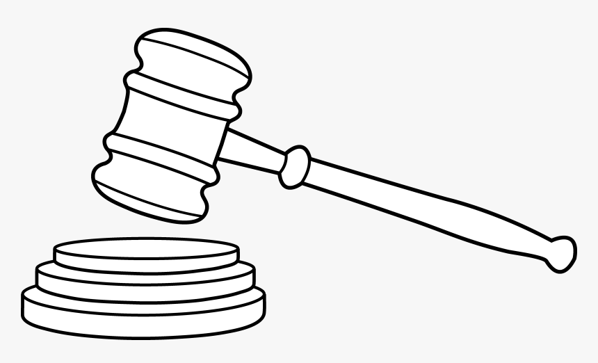 Gavel Judge Clip Art - Gavel Clipart Black And White, HD Png Download, Free Download
