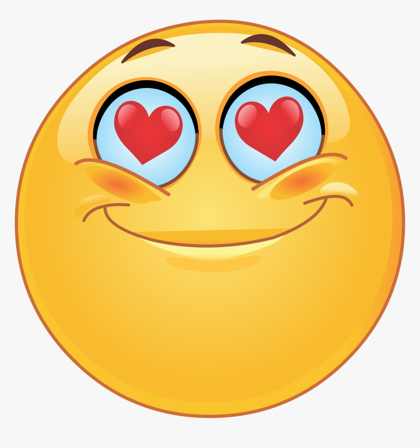 Heart Eyes Emoji 72 Decal - Love Emoticon, HD Png Download - kindpng