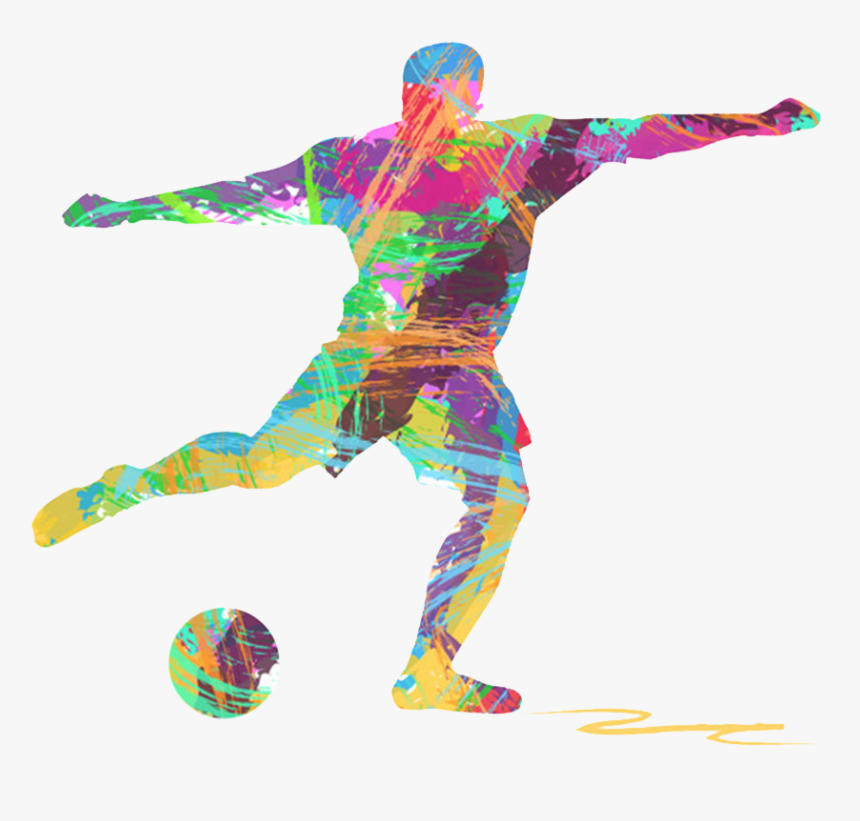 Football Player Royalty Free Illustration Colorful Sports Silhouette Png Transparent Png Kindpng