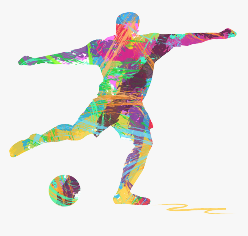 Football Player Royalty-free Illustration - Colorful Sports Silhouette ...