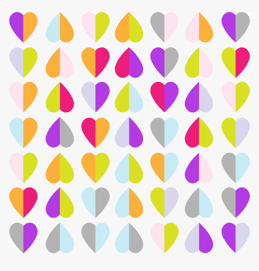 Clipart Hearts Pattern Big Image Png - Colorful Hearts Wallpaper Pattern, Transparent Png, Free Download