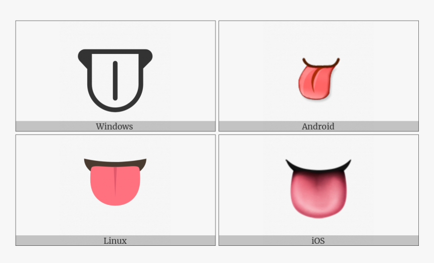 Tongue On Various Operating Systems - Emoticon, HD Png Download, Free Download