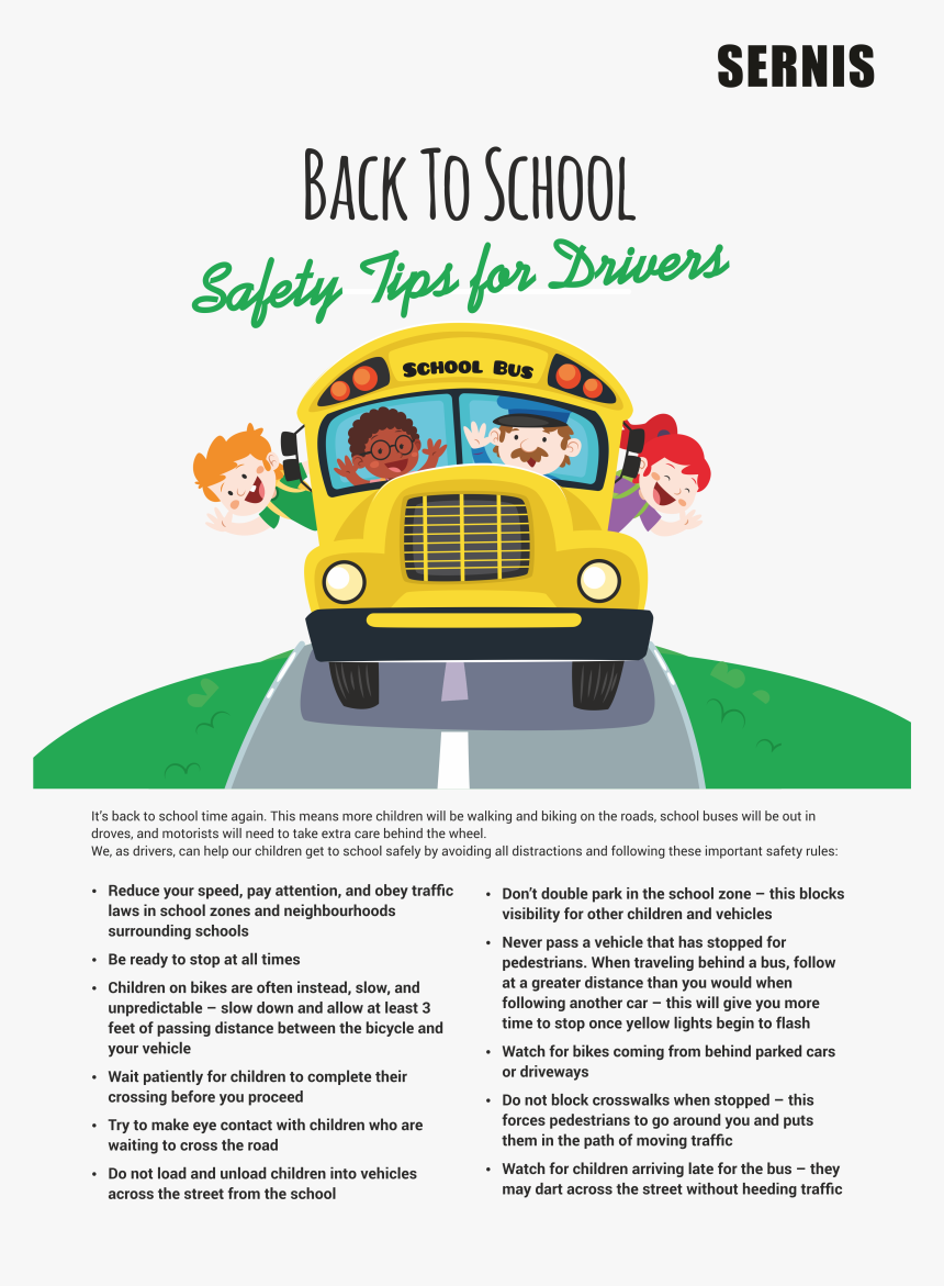 Back To School Safety Tips For Drivers, HD Png Download, Free Download