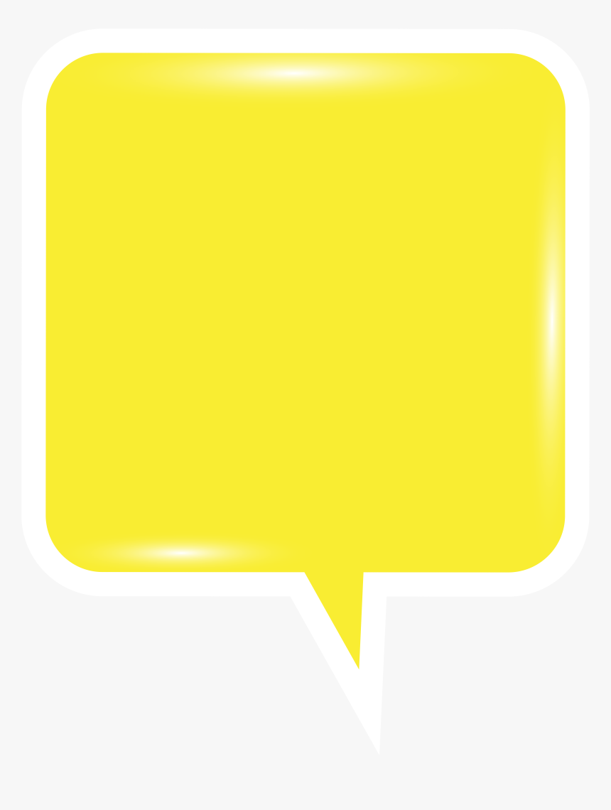 Yellow Speech Bubble In Flat Icon On Transparent Background