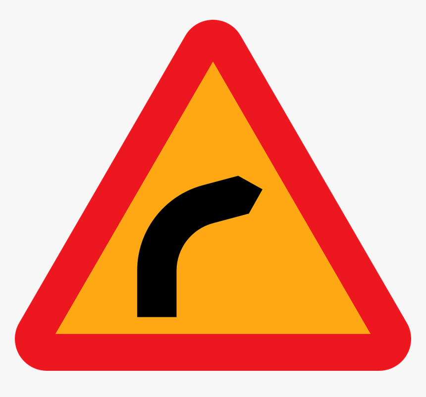 Dangerous Right Bend Sign, HD Png Download, Free Download