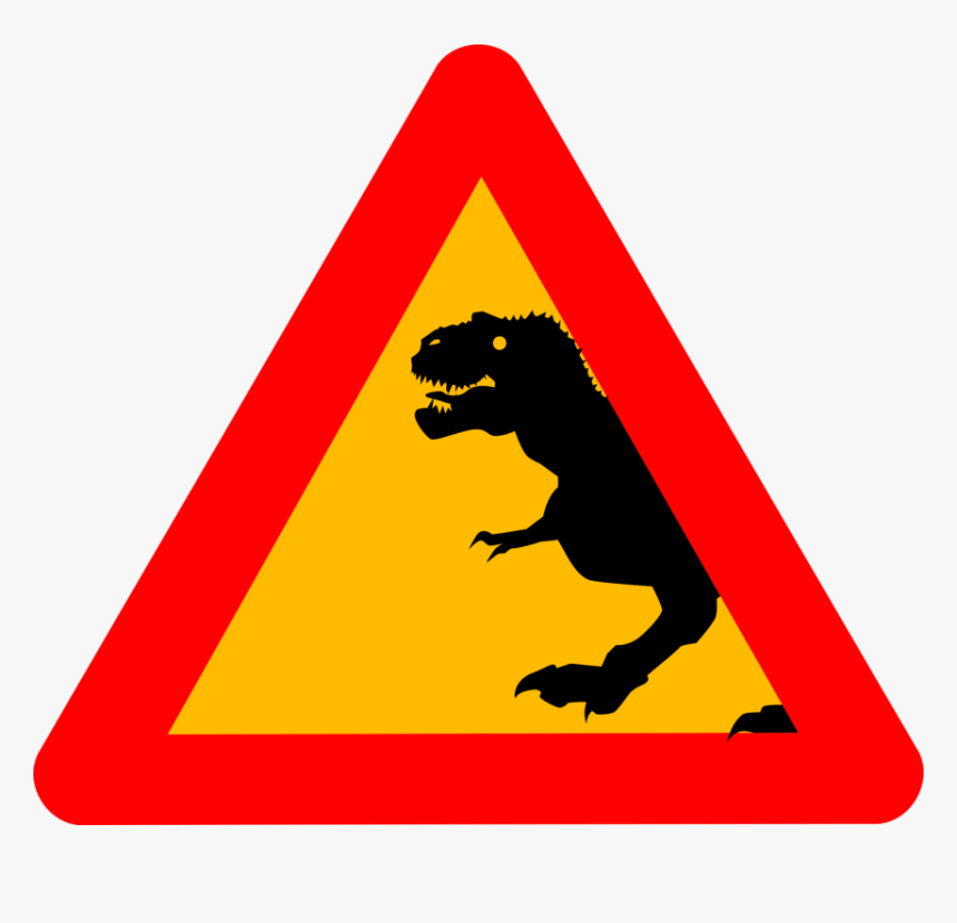 Moose Triangle Circle Tyrannosaurus Traffic Sign - Clipart Triangle, HD Png Download, Free Download