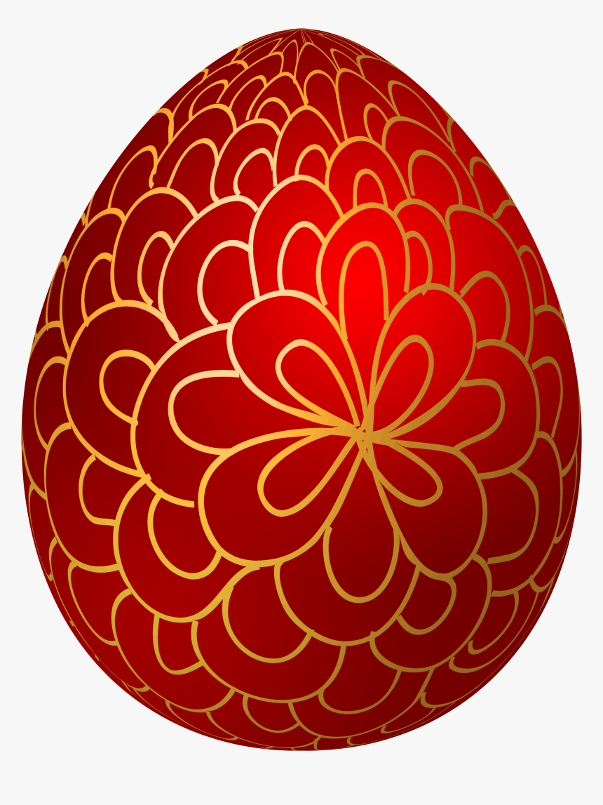 Red Decorative Easter Egg Png Clip Art - Rangoli Designs With Dots 12 12, Transparent Png, Free Download