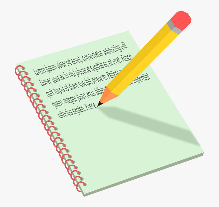 And Pencil Medium Image - Writing Notebook And Pencil, HD Png Download, Free Download