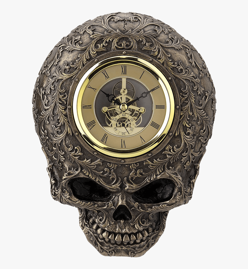 Steampunk Filigree Skull Clock - Clock, HD Png Download, Free Download