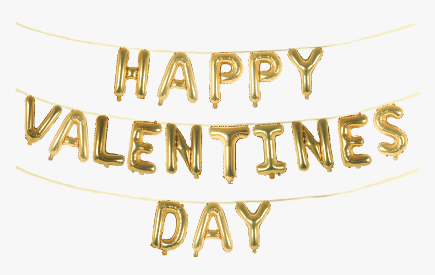 Happy Valentines Day Banner Png - Valentines Day Balloons Gold, Transparent Png, Free Download