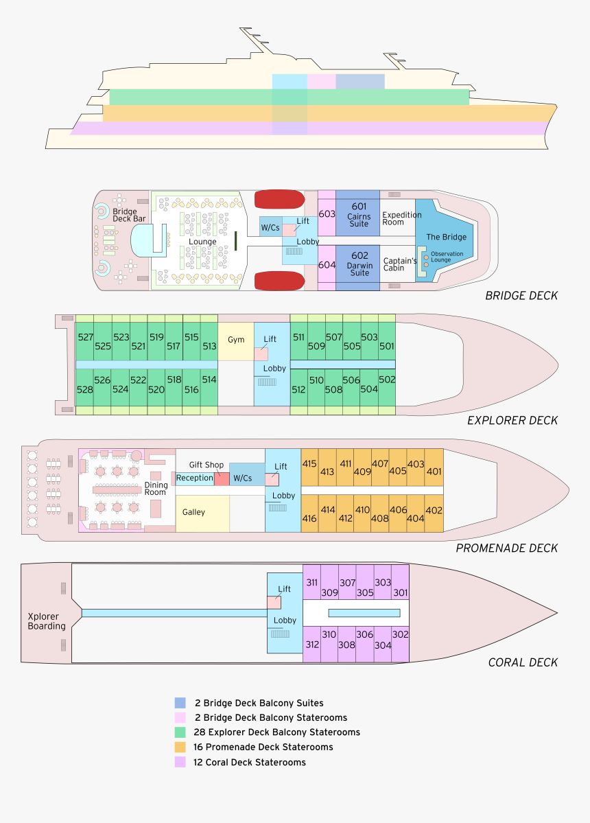 Deck Plan Coral Adventurerpng-01, Transparent Png, Free Download