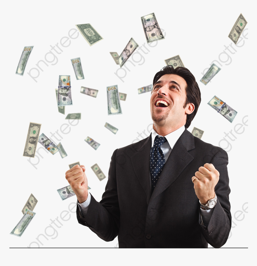 Transparent Successful Man With Banknote Png Format - Man With Money Png, Png Download, Free Download